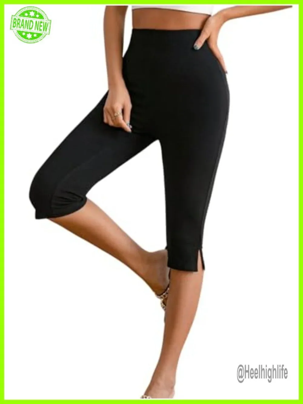 High Waisted Capri Leggings with Tummy Control